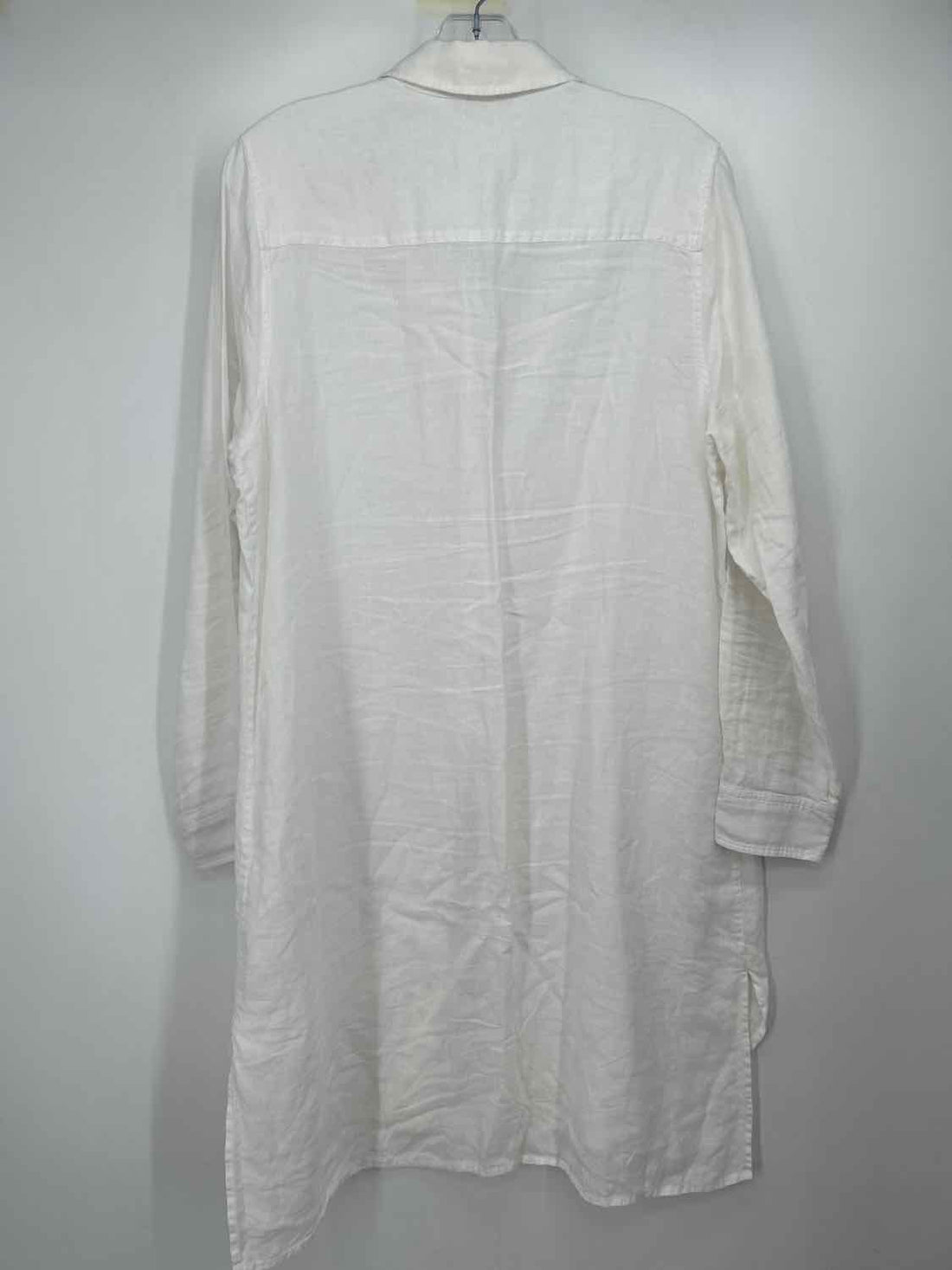 Soft Surroundings Size L White Linen 100% Long Sleeve Dress