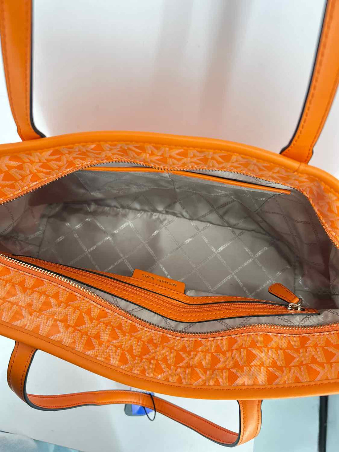 Michael Kors Orange Signature Patent Leather Pre Owned Tote