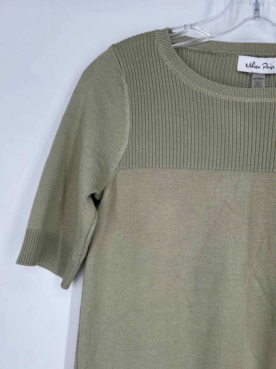 Melissa Paige Size XS Light Green Knit NWT Short Sleeve