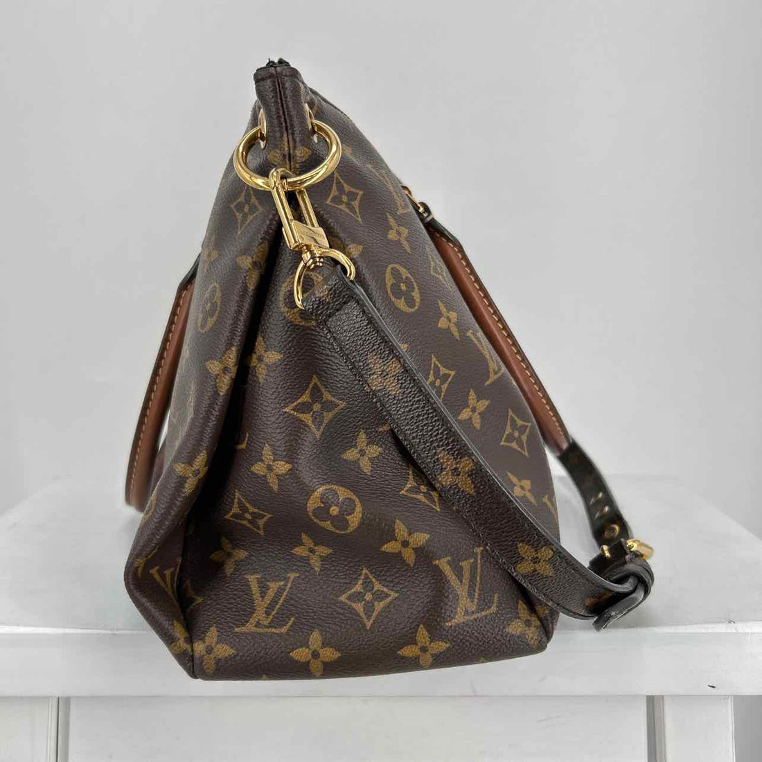 Louis Vuitton Pallas MM Brown Monogram Satchel LUXURY