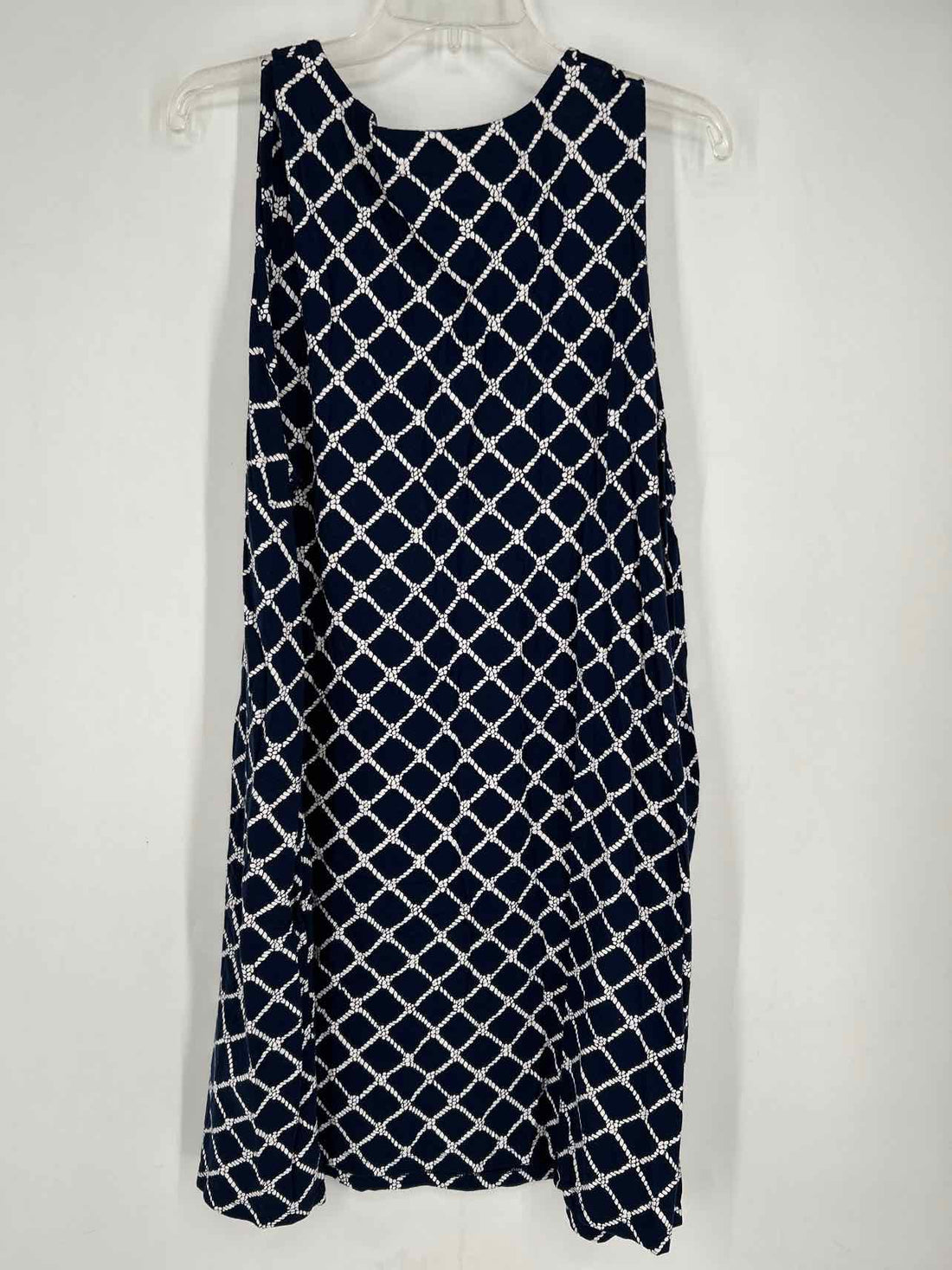 Land's End Size 2X Navy & White Sleeveless Dress