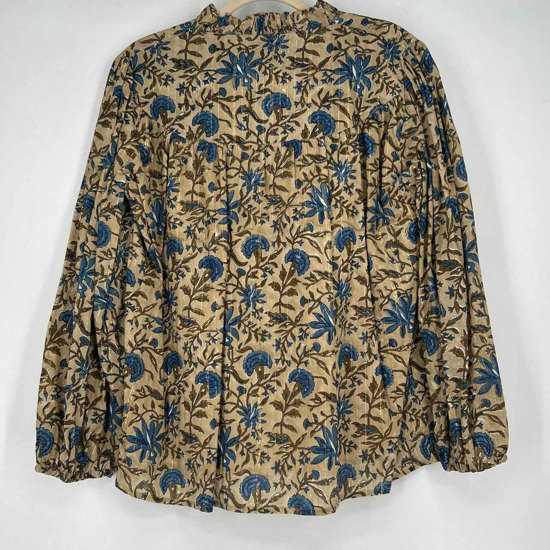 Clara The Label M Tan & Blue Floral New Boutique Top