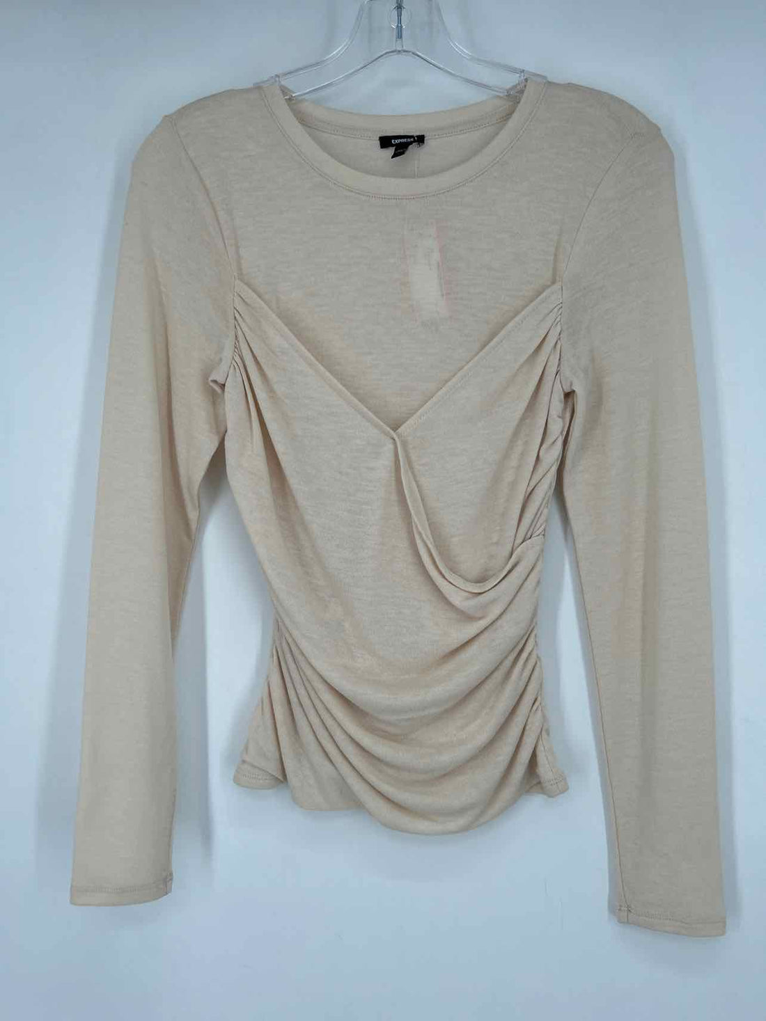 Express Size S Cream Long Sleeve
