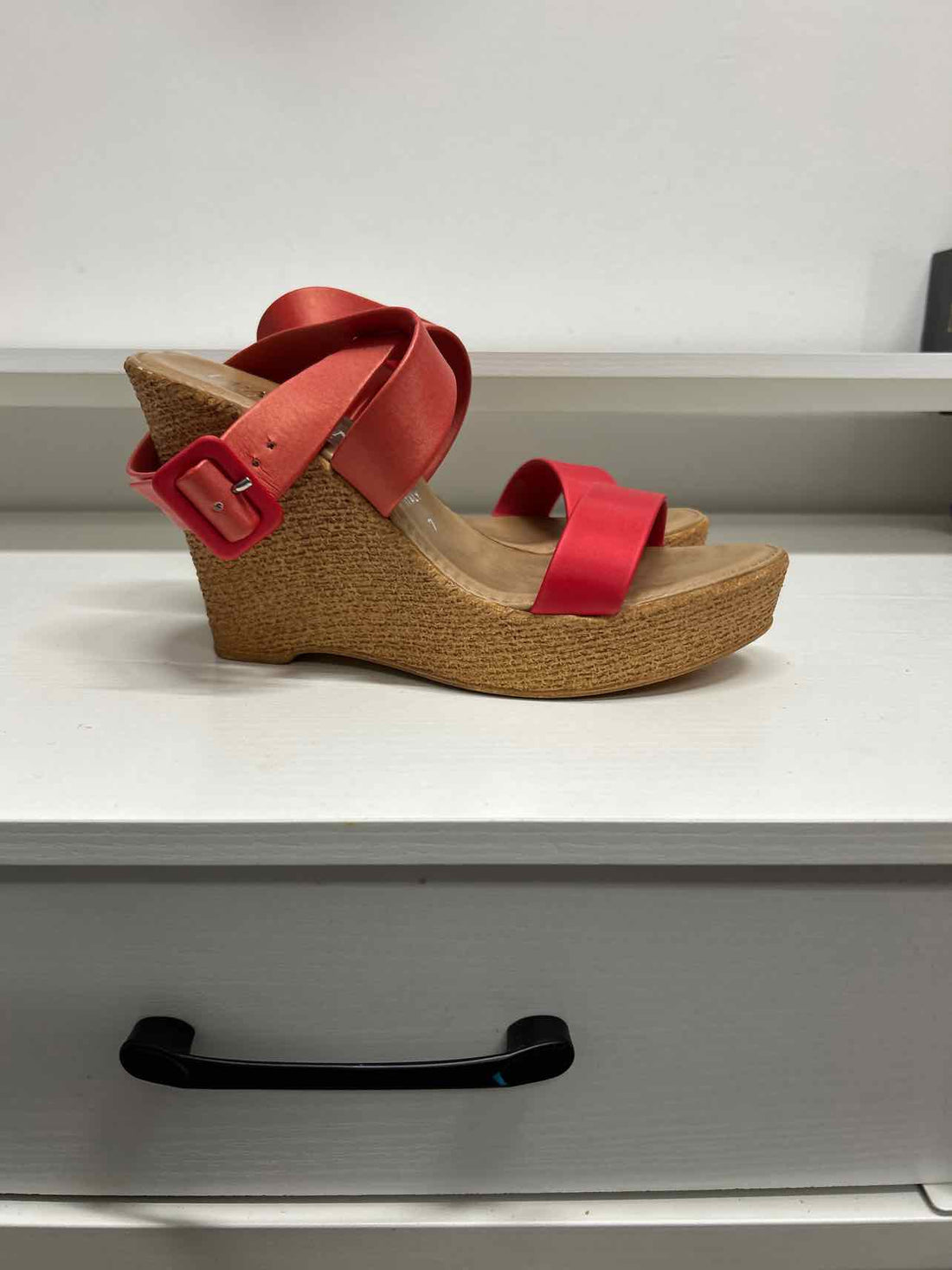 Italian Shoe Makers Women Size 7 Red Wedges