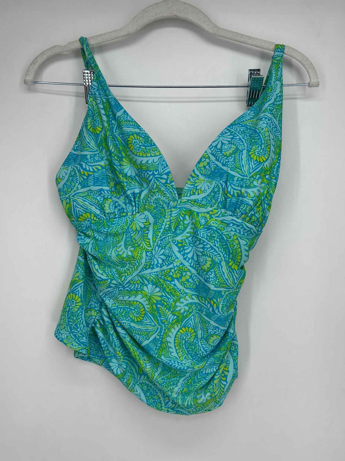 Stella Parker Size S Blue & Green Print Swimsuit 2 Piece