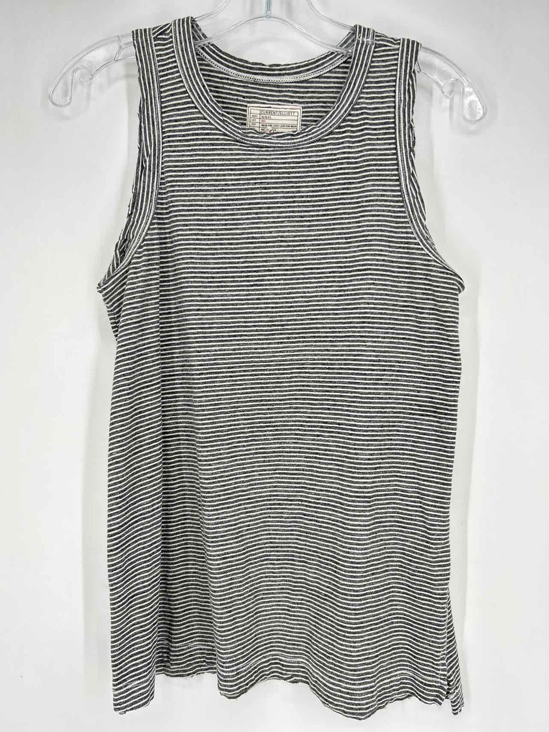 Current Elliot Size 0/Small Gray & White Striped Sleeveless