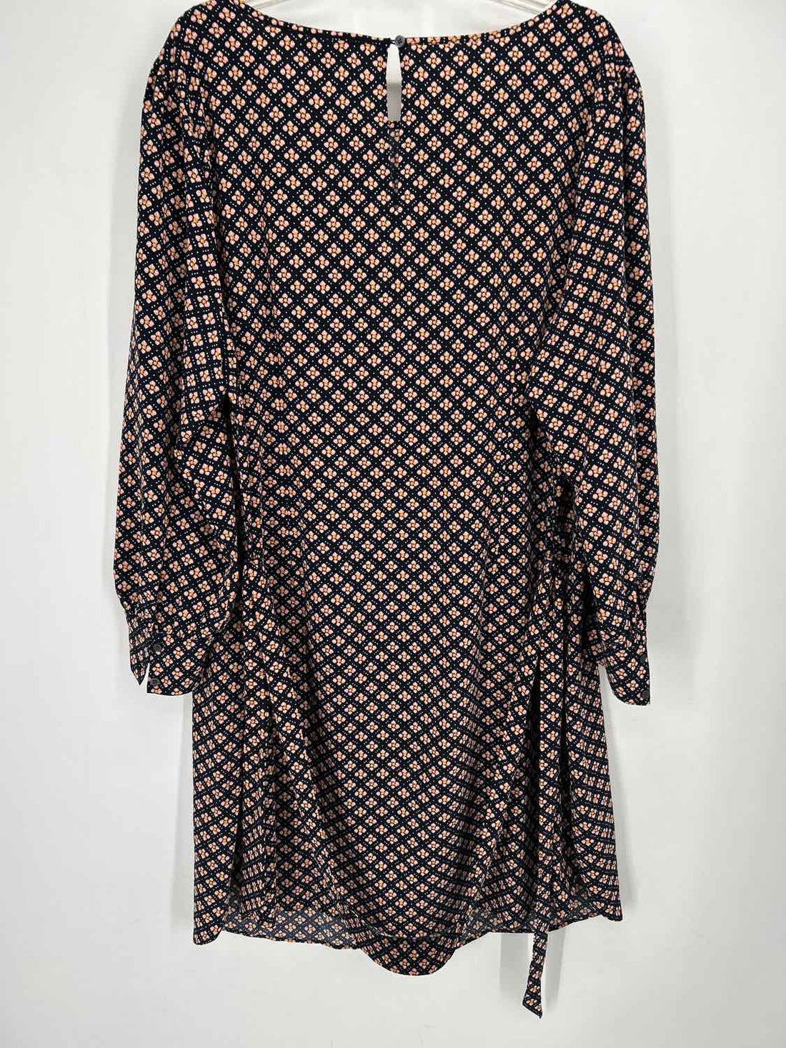 Loft Size 22(2X) Navy & Pink Print Long Sleeve Dress