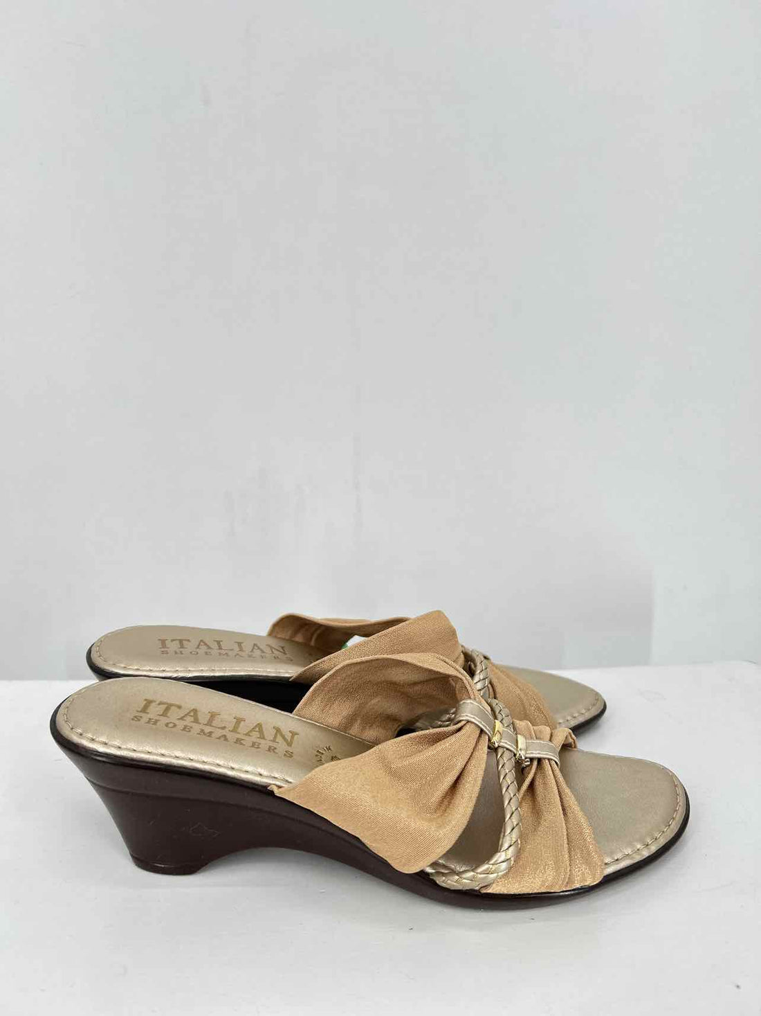 Italian Shoe Makers Women Size 6 Gold Wedges