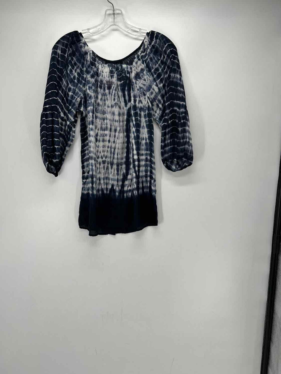 Velvet Size S Blue Tie Dye Silk Long Sleeve