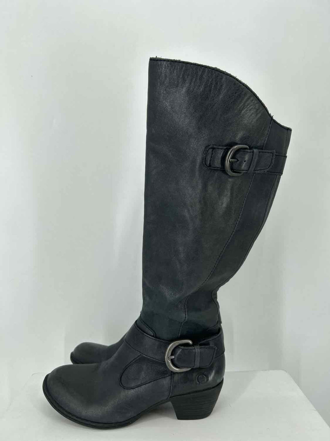Born Women Size 7 Black Genuine Leather Knee-High Boot