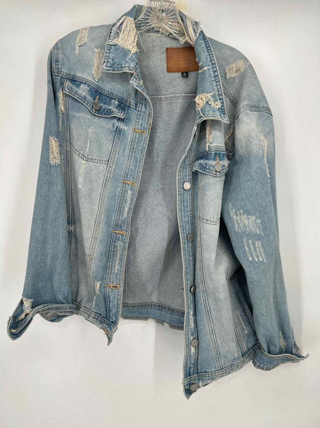 BBJ Size L Denim Distressed Jacket
