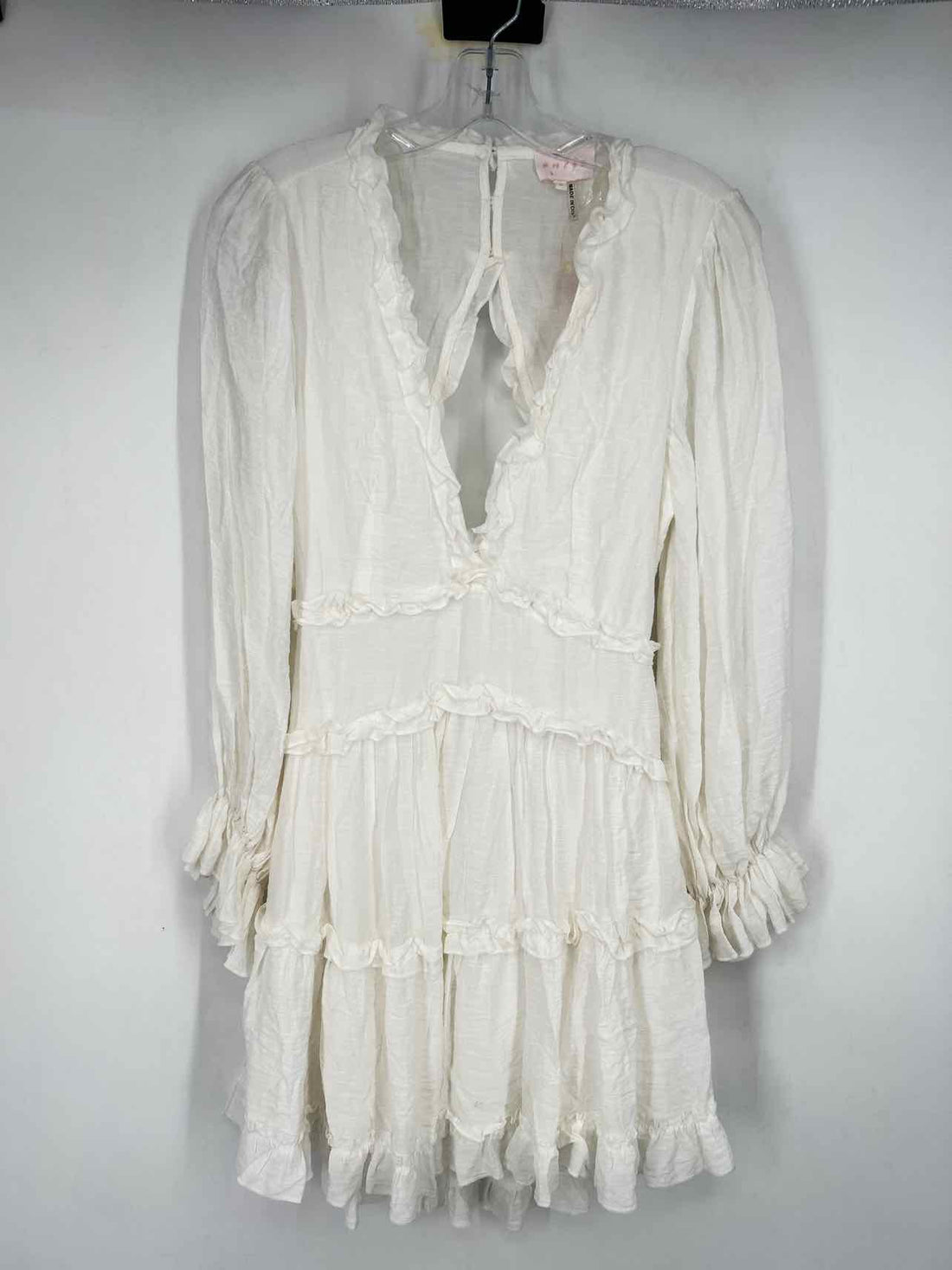 Entro Size S White Long Sleeve Dress