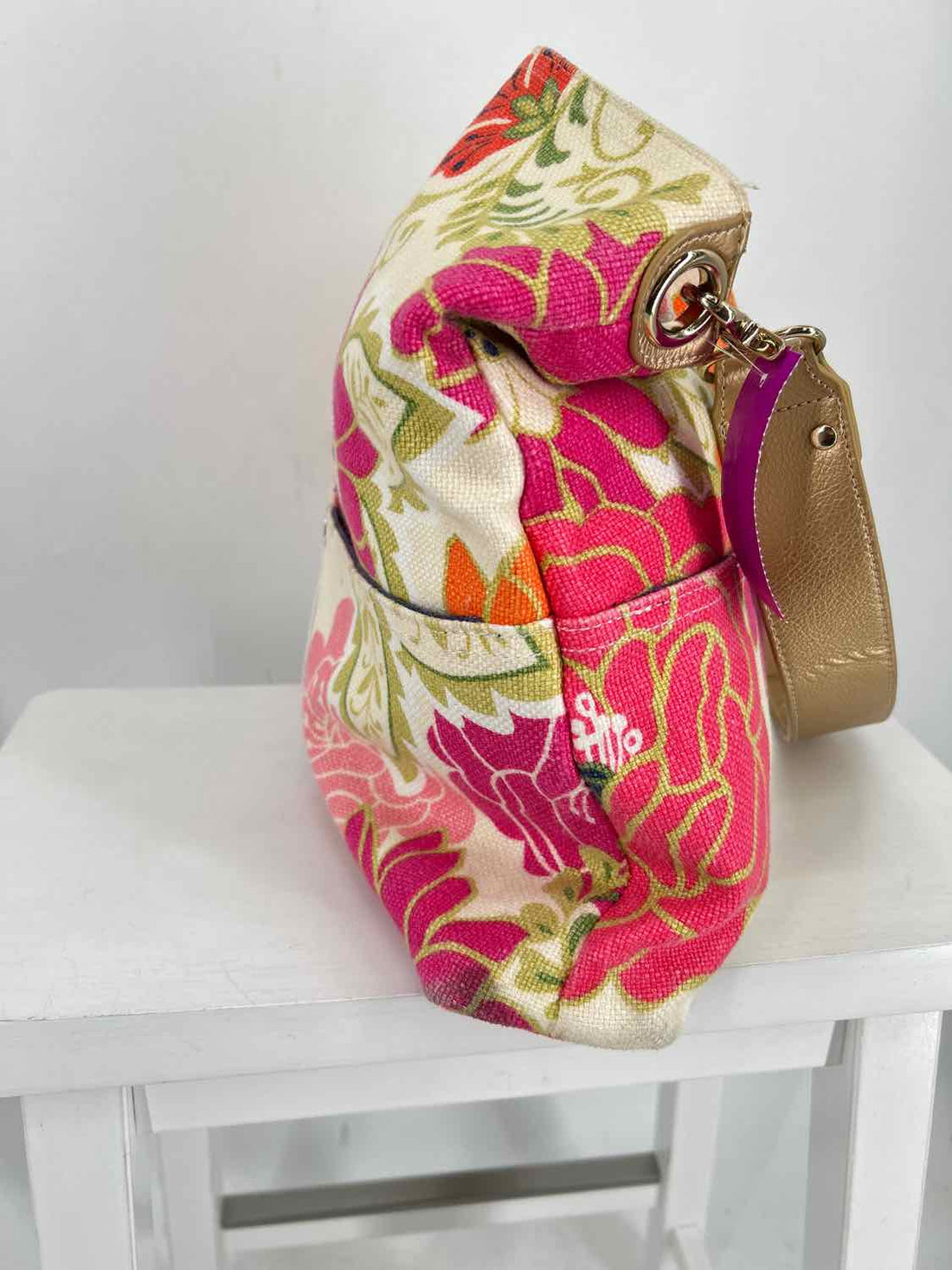 Spartina Pink Orange Floral Large Purse