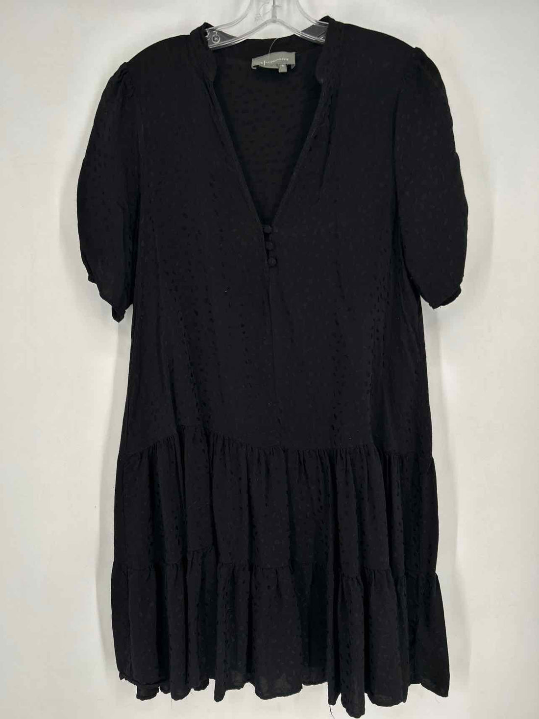 By Anthropologie Size M Black Short Sleeve Dress