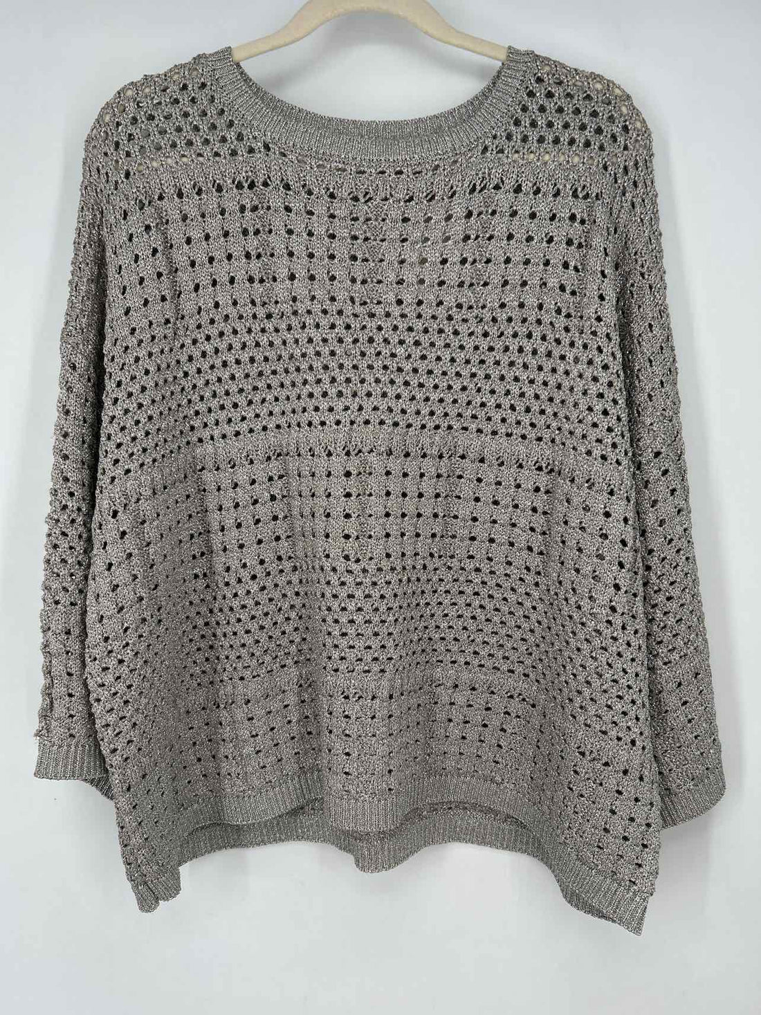 By Together L Silver Open Knit New Boutique Sweater