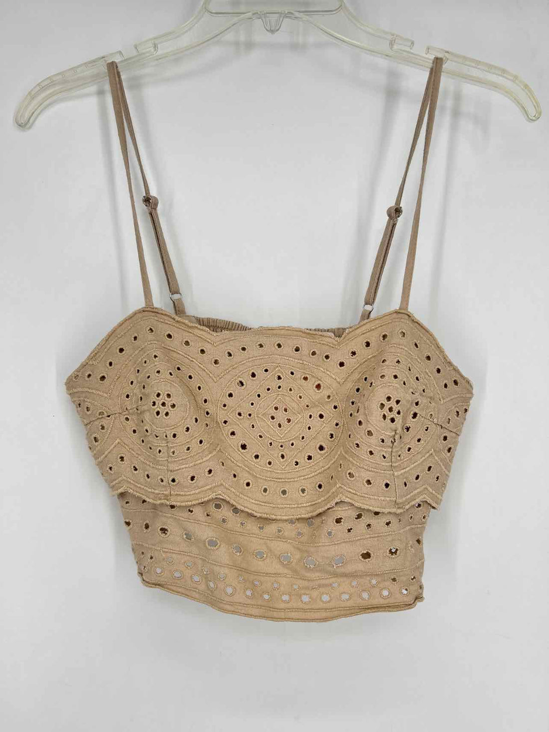 Jason Wu Size 6 Khaki Eyelet Crop Top