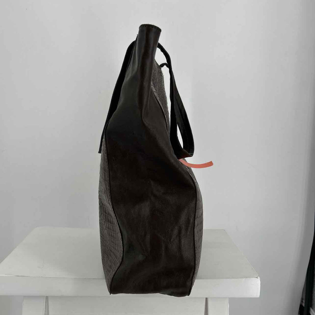 Jana Feifer Dark Brown Faux Leather Pre Owned Tote