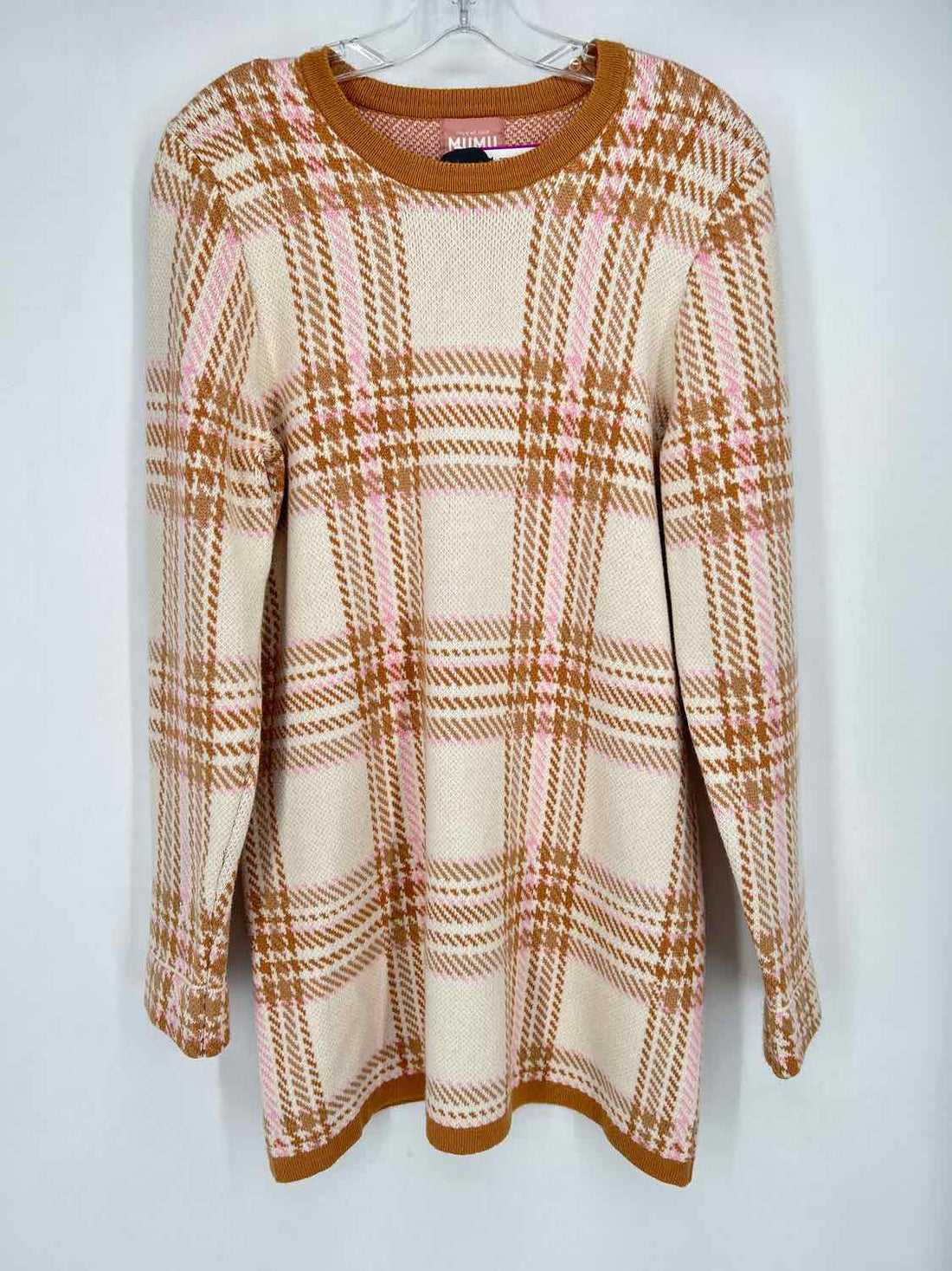 Show Me Your Mumu Size L Cream Print Sweater Long Sleeve Dress
