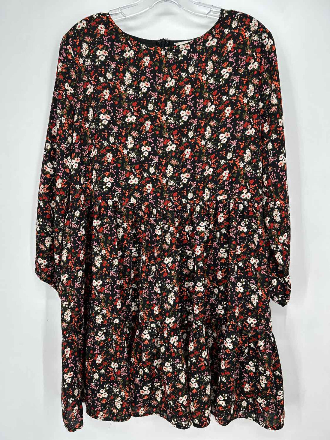 Altard State Size M Black Floral Long Sleeve Dress