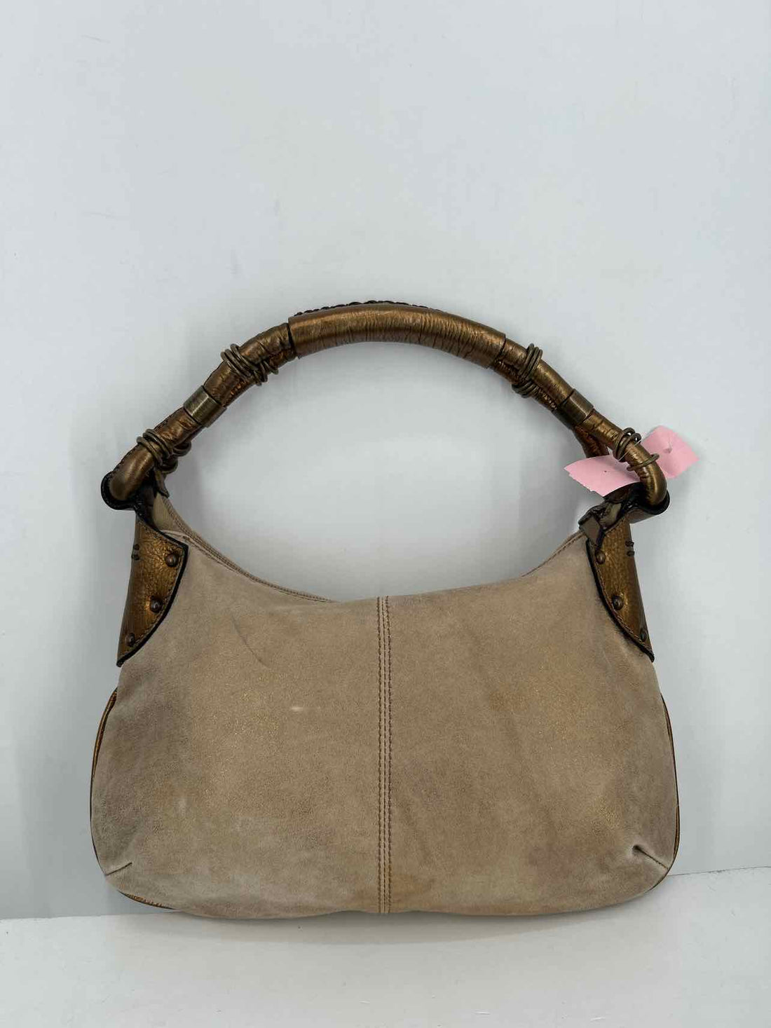 Donald Pliner Tan Shimmer Suede Shoulder