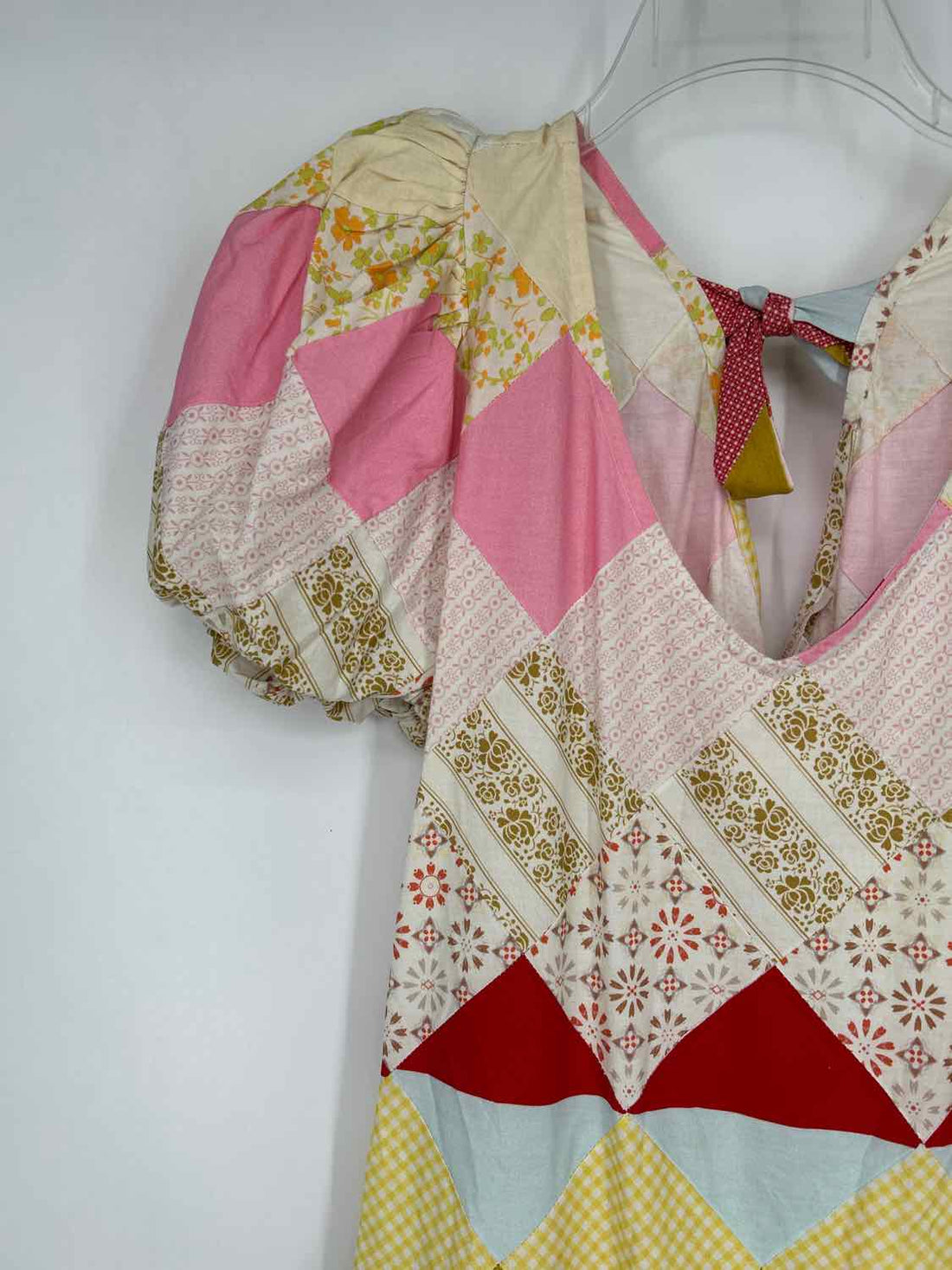 Love the Label Size M Pink Patchwork Short Sleeve Dress