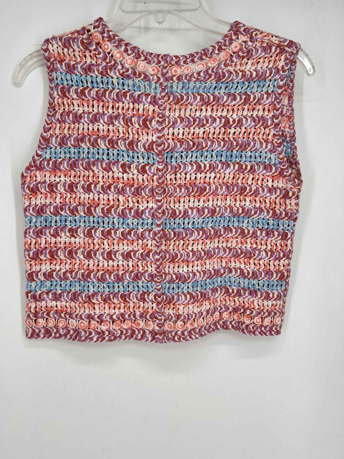 Rosa Fashion Size One Size Pink & Purple Crochet NWT Vest