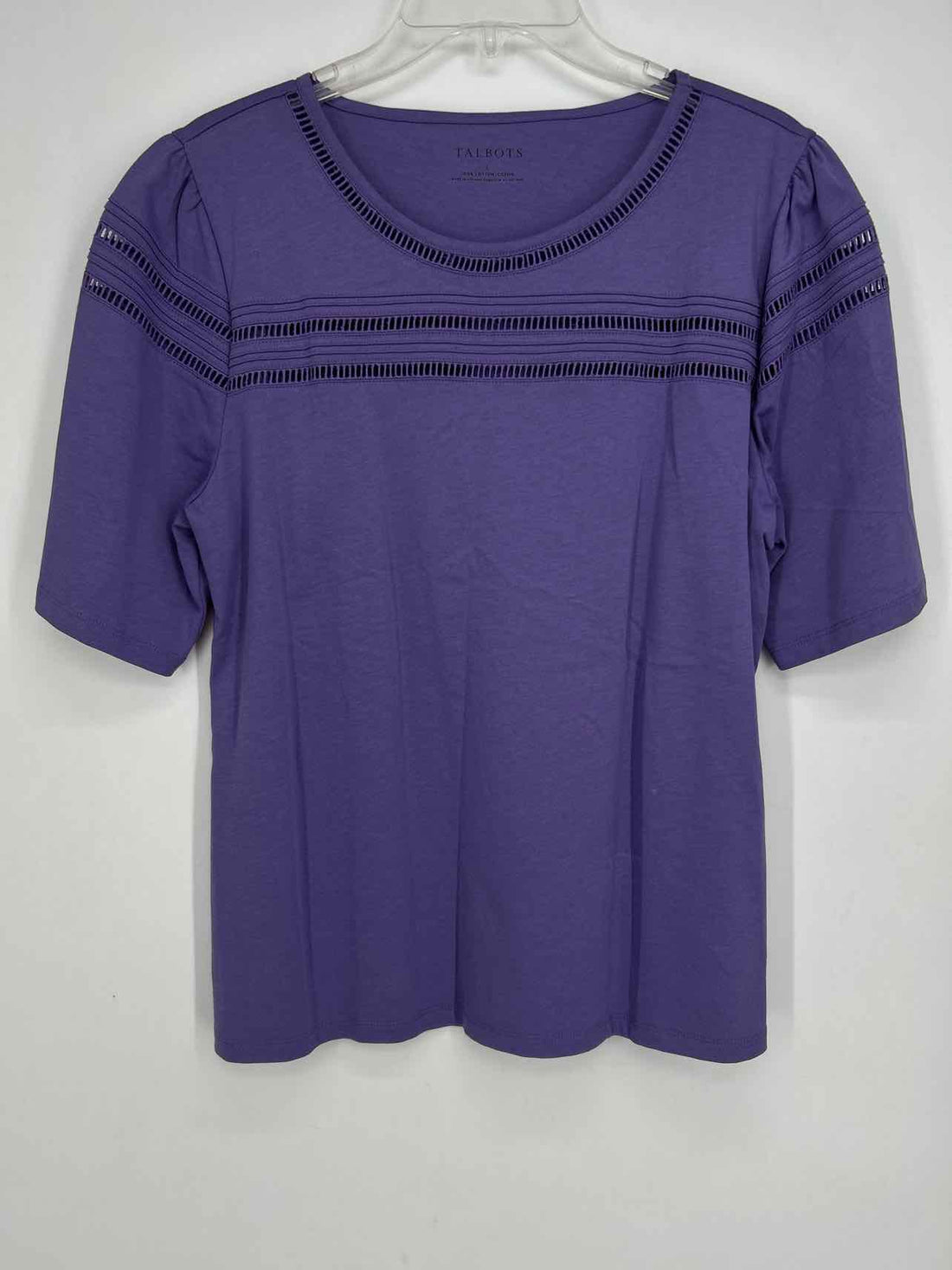 Talbots Size L Purple Short Sleeve