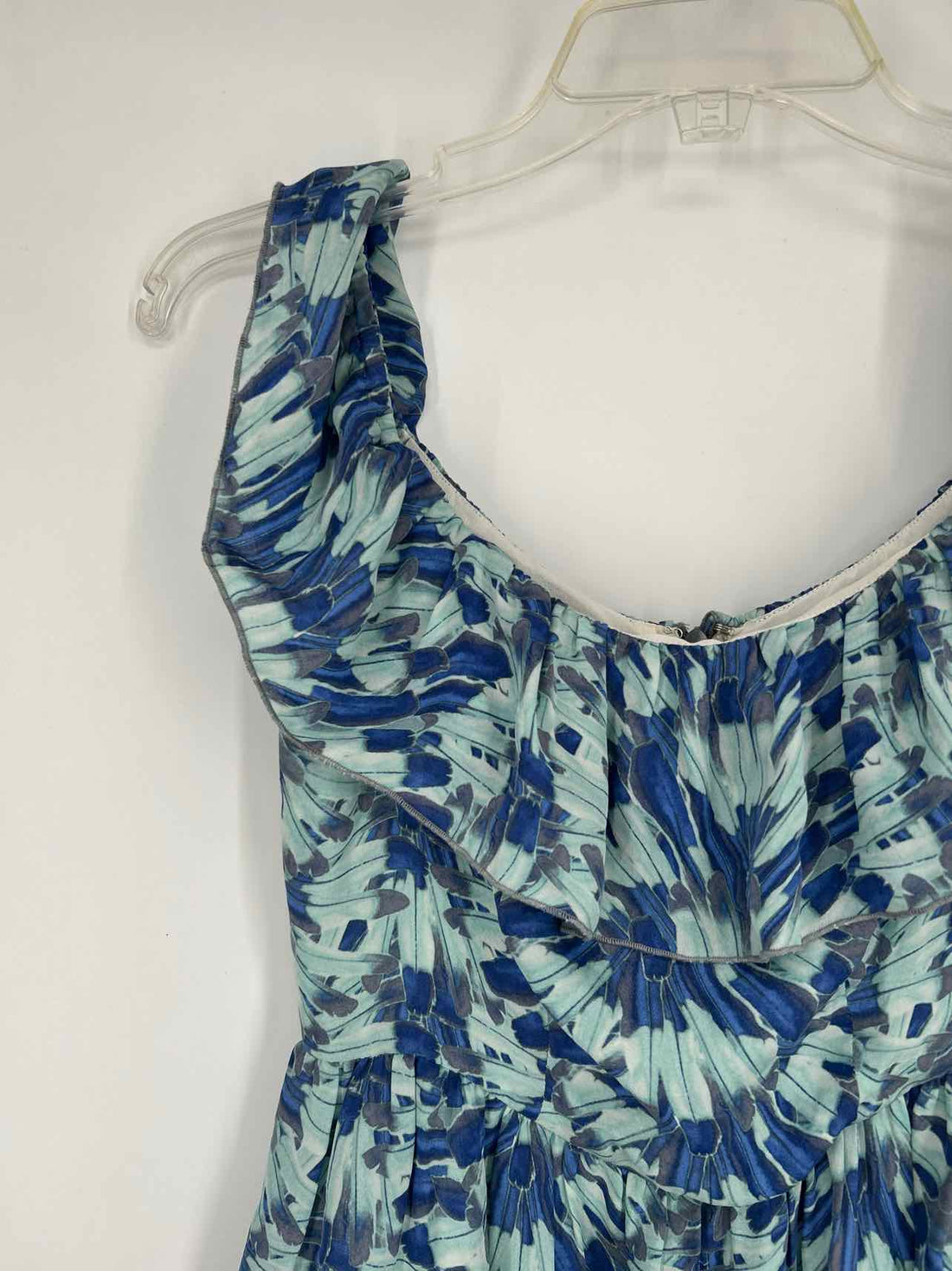 Love Shack Fancy Size XS Teal & Navy Sleeveless Dress