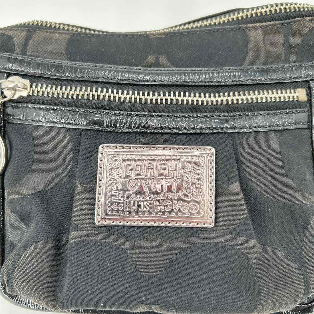 Coach Black Signature Canvas/Leather Vintage Shoulder