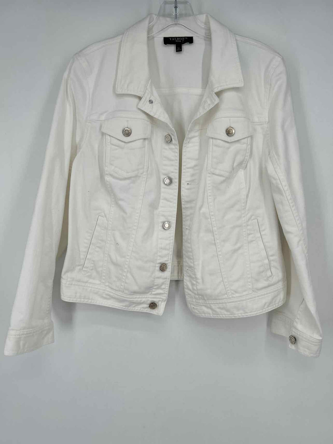 Talbots Size LP White Denim Jacket
