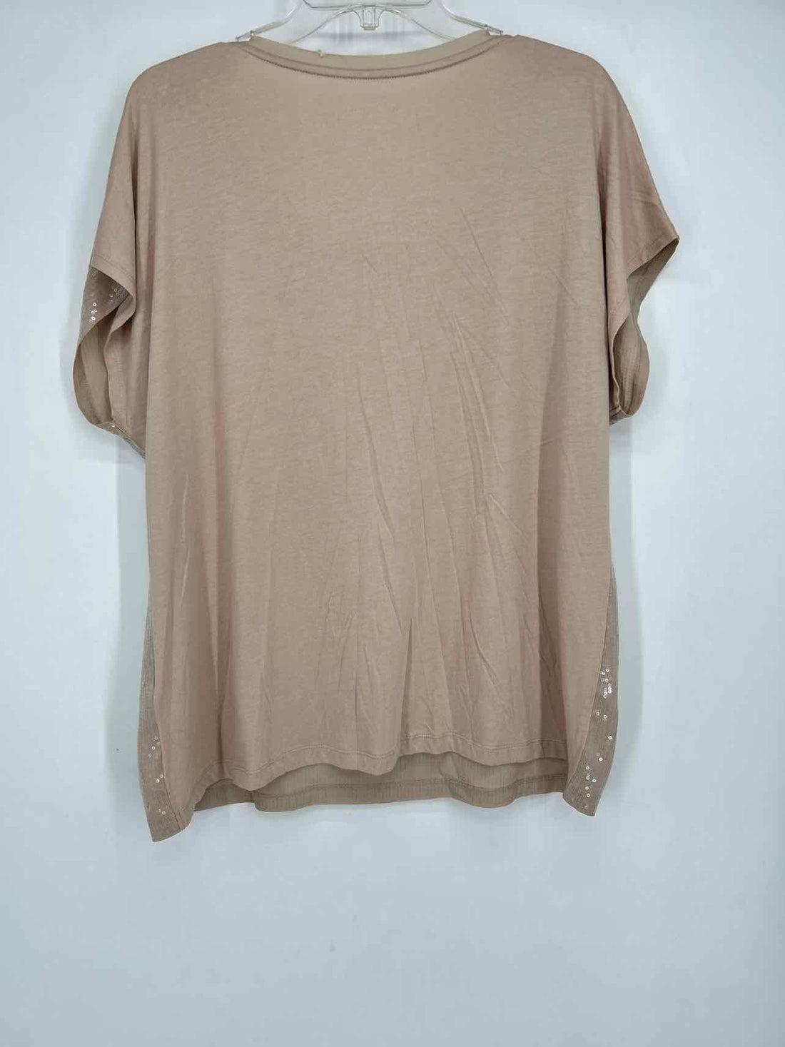 Chicos Size 3/XL Khaki Sequined NWT Short Sleeve