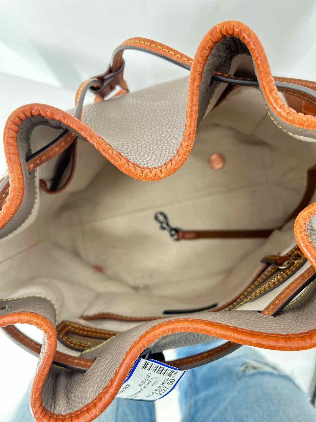 Dooney & Bourke Taupe Pebbled Leather Hobo