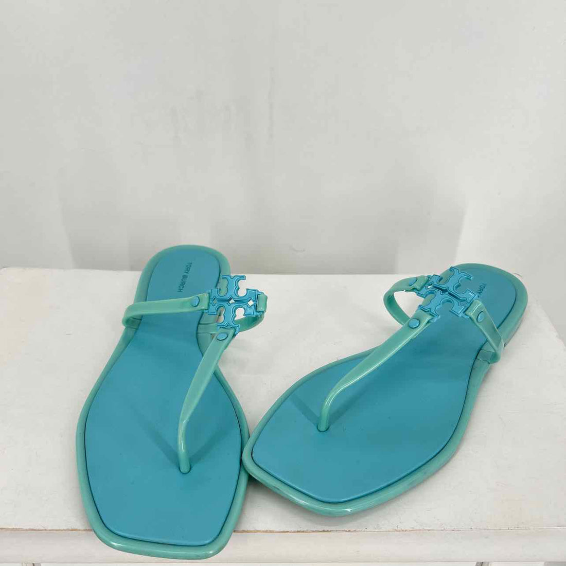 Tory Burch Women Size 9 Tiffany Blue Jelly Sandals