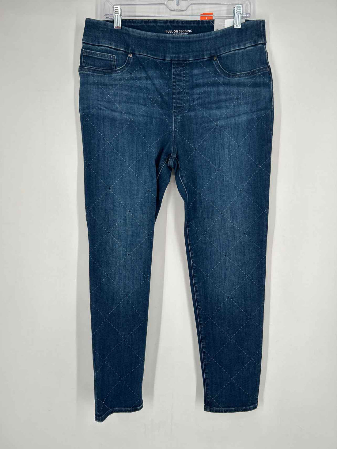 Chicos Size 2 (L) Denim Print Embellished NWT Jeans