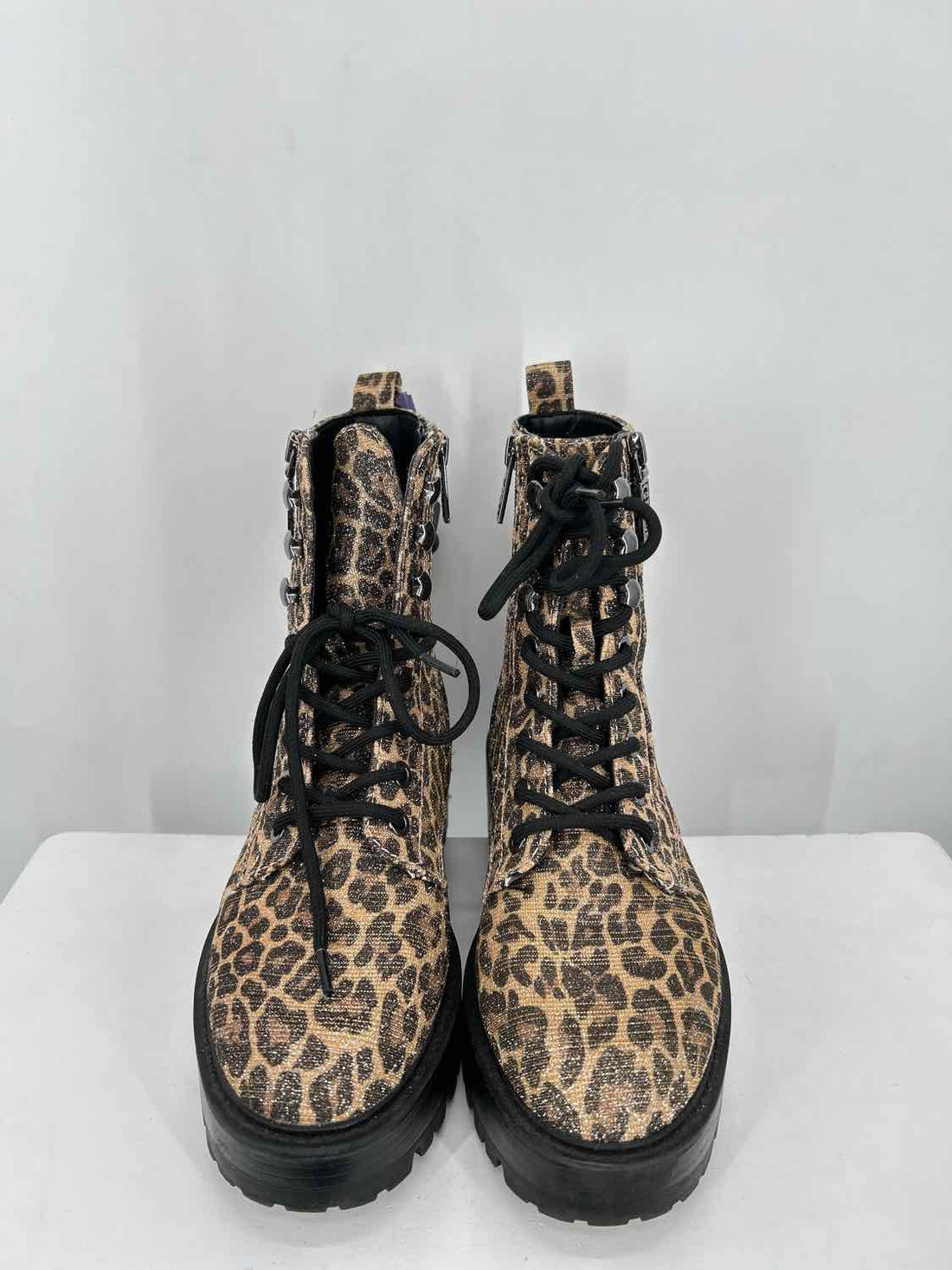 Guess Women Size 6 Leopard Shimmer Combat Boot