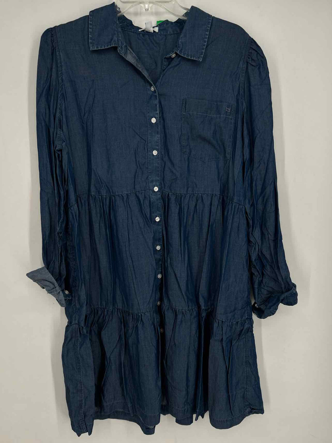 Crown & Ivy Size XL Chambray Long Sleeve Dress a