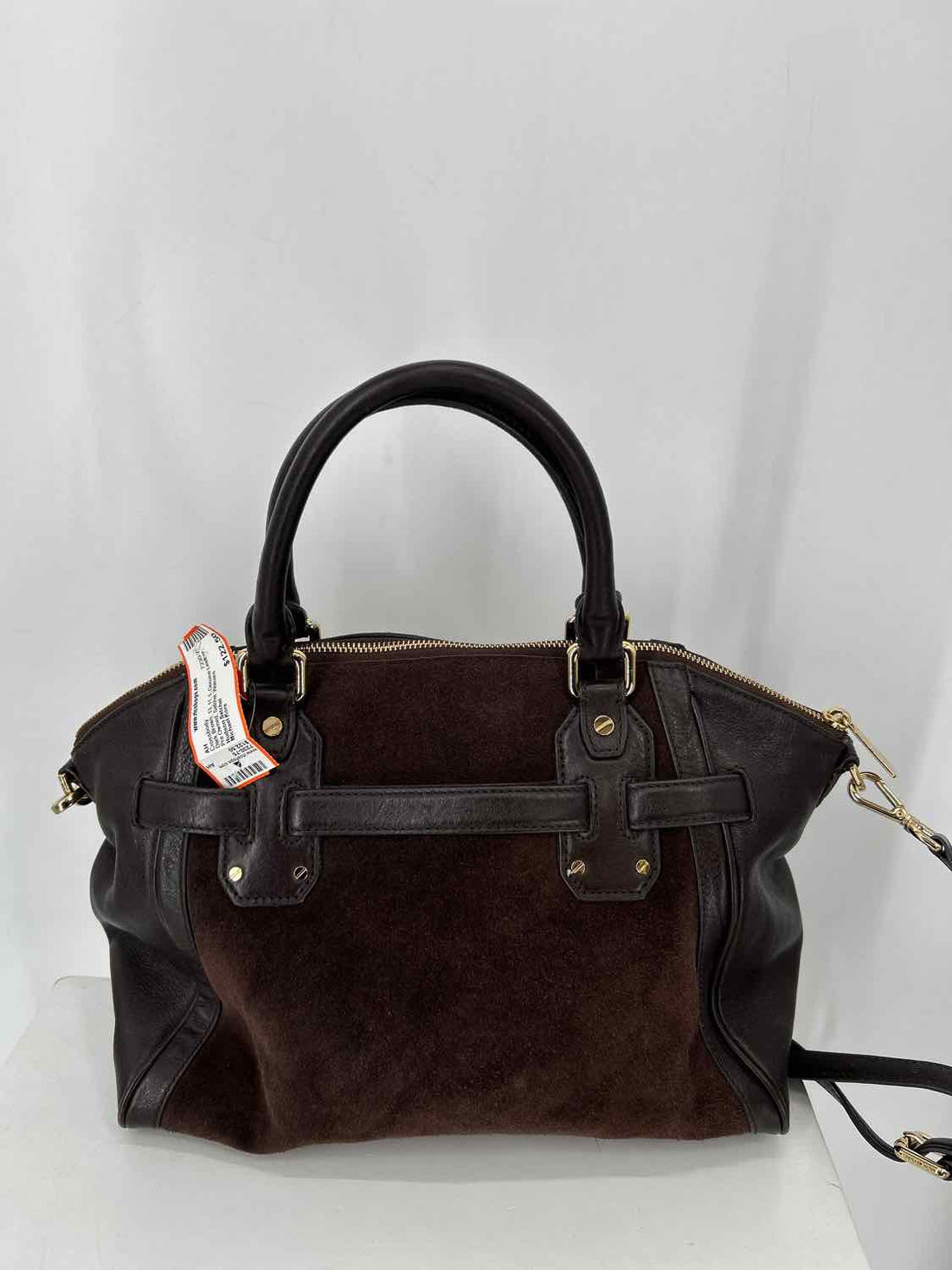 Michael Kors Dark Brown Genuine Leather Pre Owned Crossbody