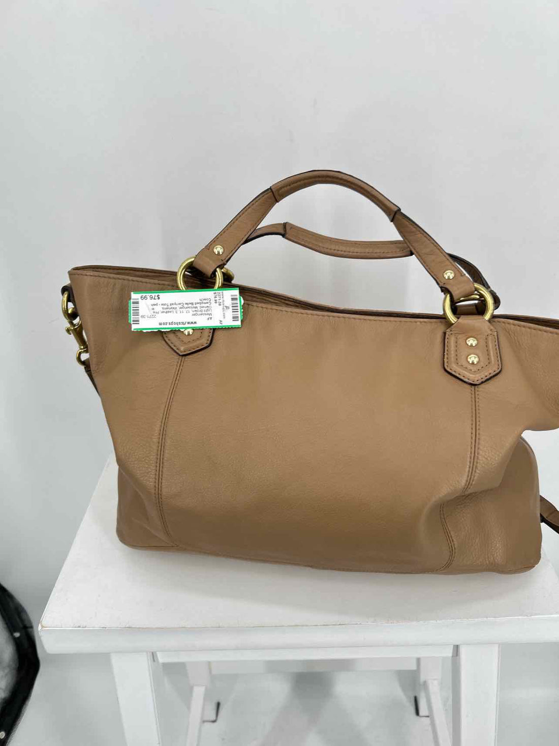 Coach Light Brown Leather Pre Owned Messenger