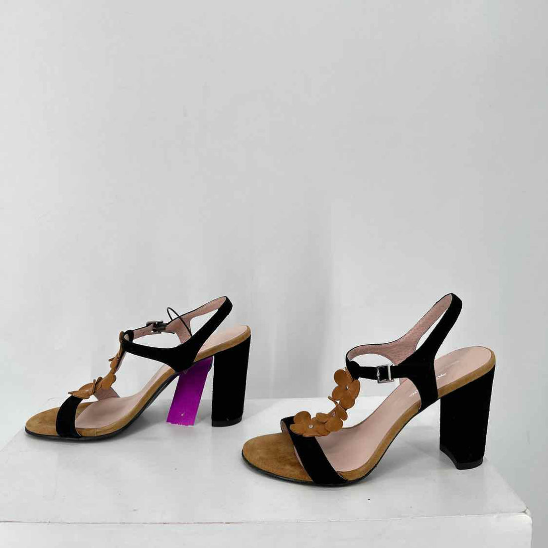 Brenda Zaro Women Size 37 (6.5-7) Brown & Black Genuine Suede Heels