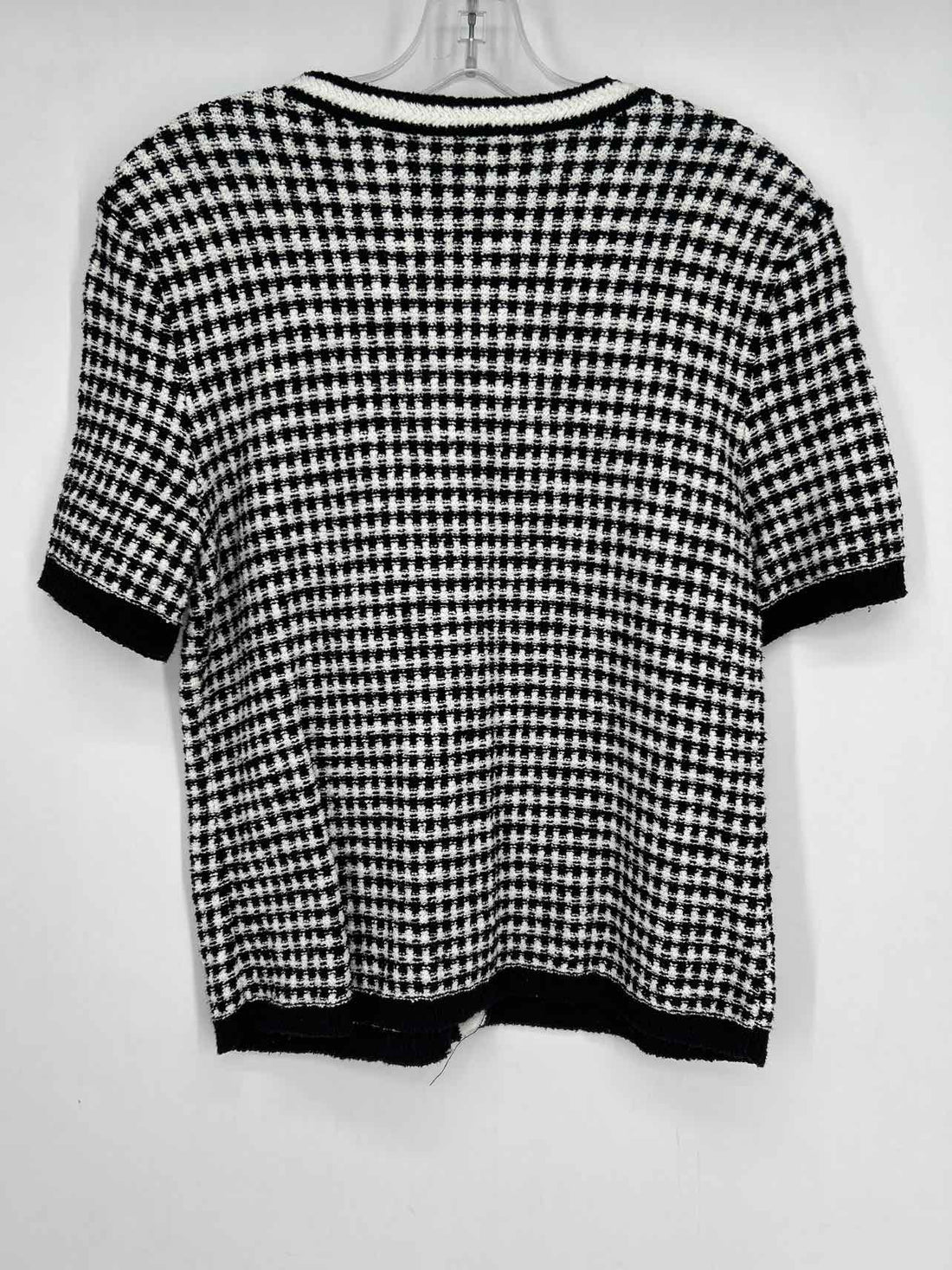 Talbots Size S Black & White Knit Short Sleeve