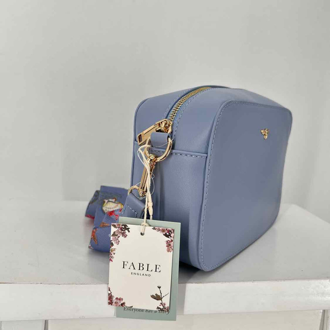 Fable England Blue Print Vegan Leather NWT Crossbody