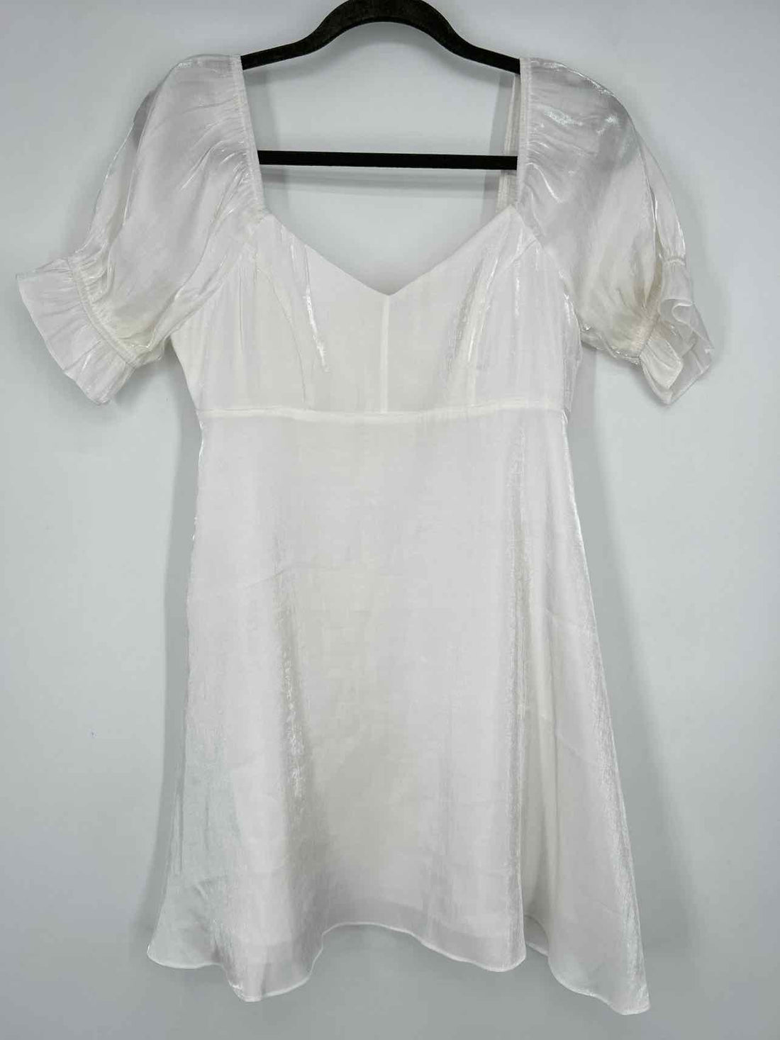 Altard State Size S Shiny White Short Sleeve Dress