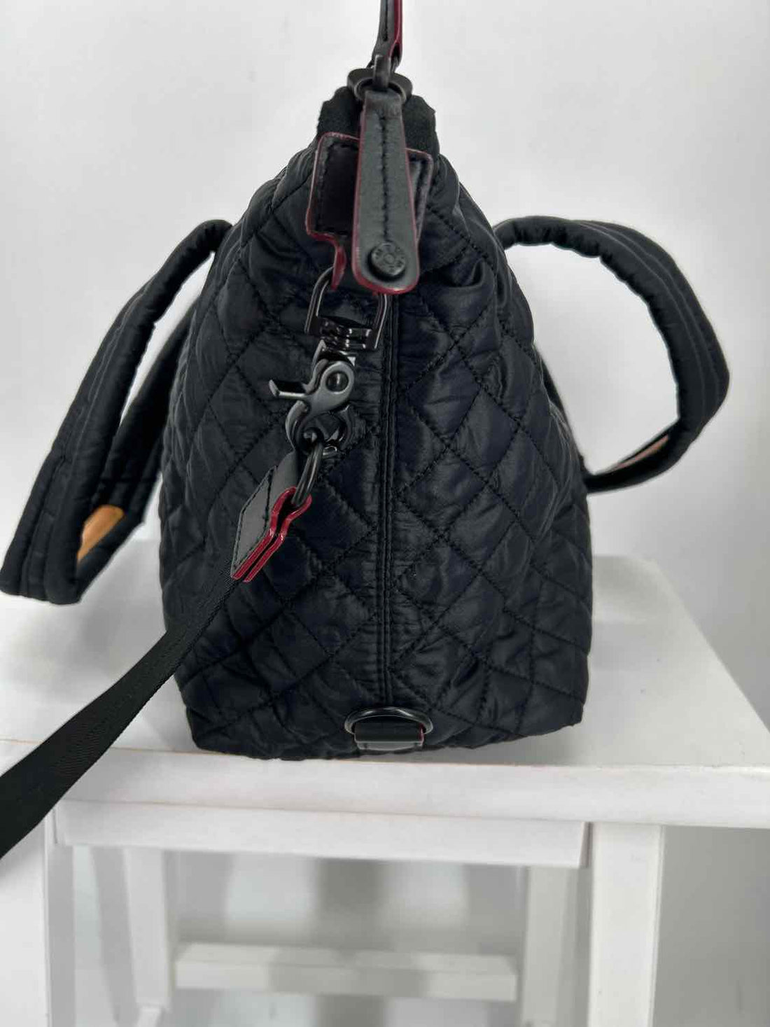 MZ Wallace Black Quilted Nylon Excellent Condition Tote