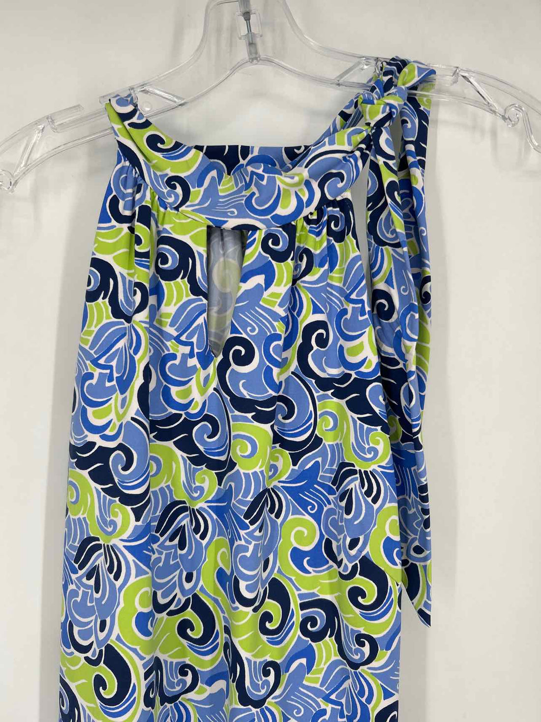 Katherine Way Size M Navy & Blue Print Sleeveless Dress