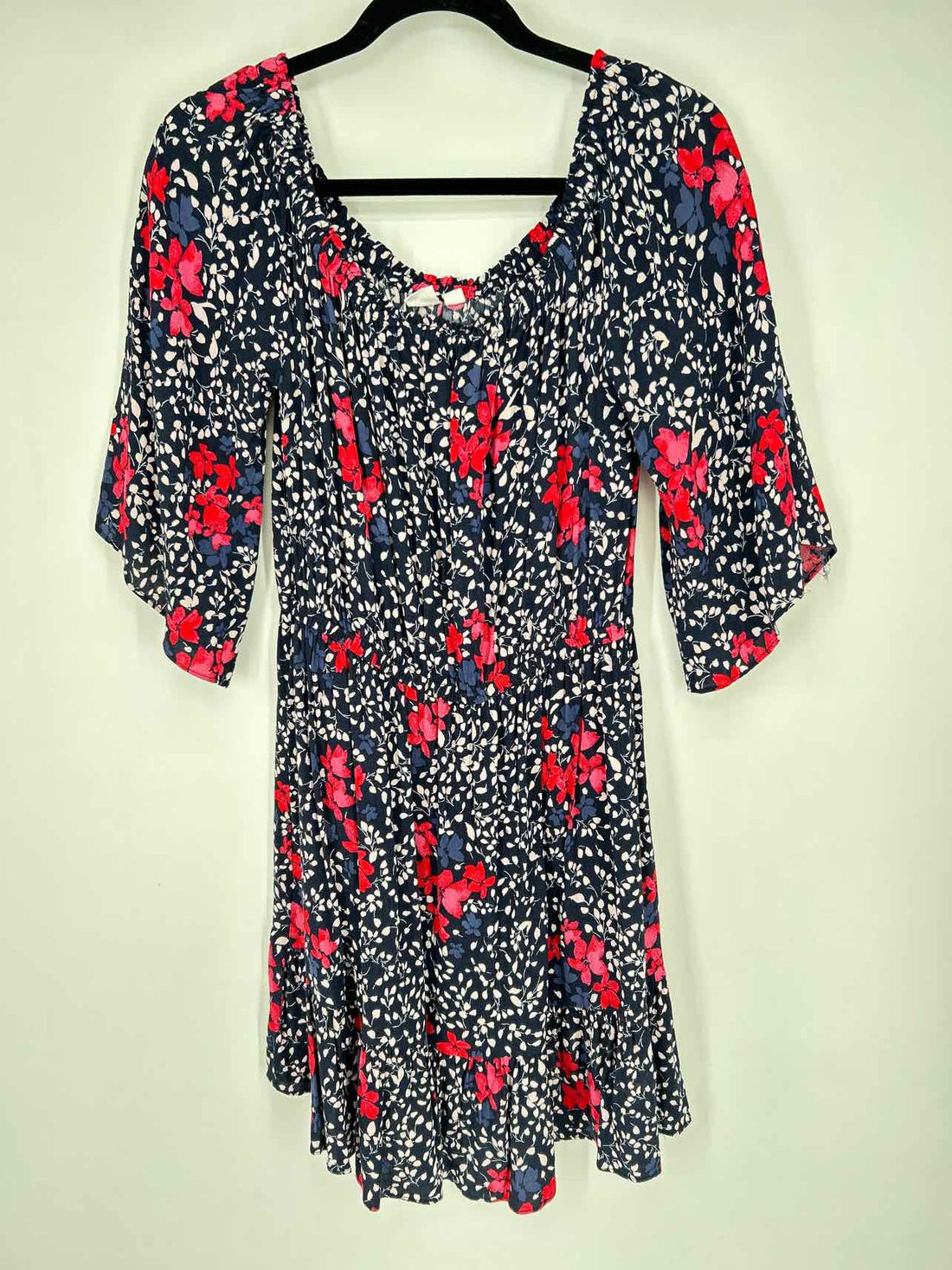 Gap Size M Navy Floral Long Sleeve Dress