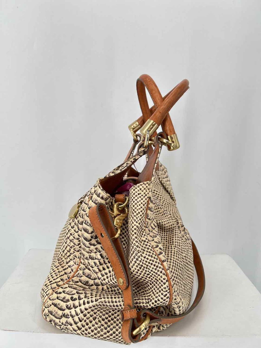 Brahmin Snake Genuine Leather Pre Owned Satchel