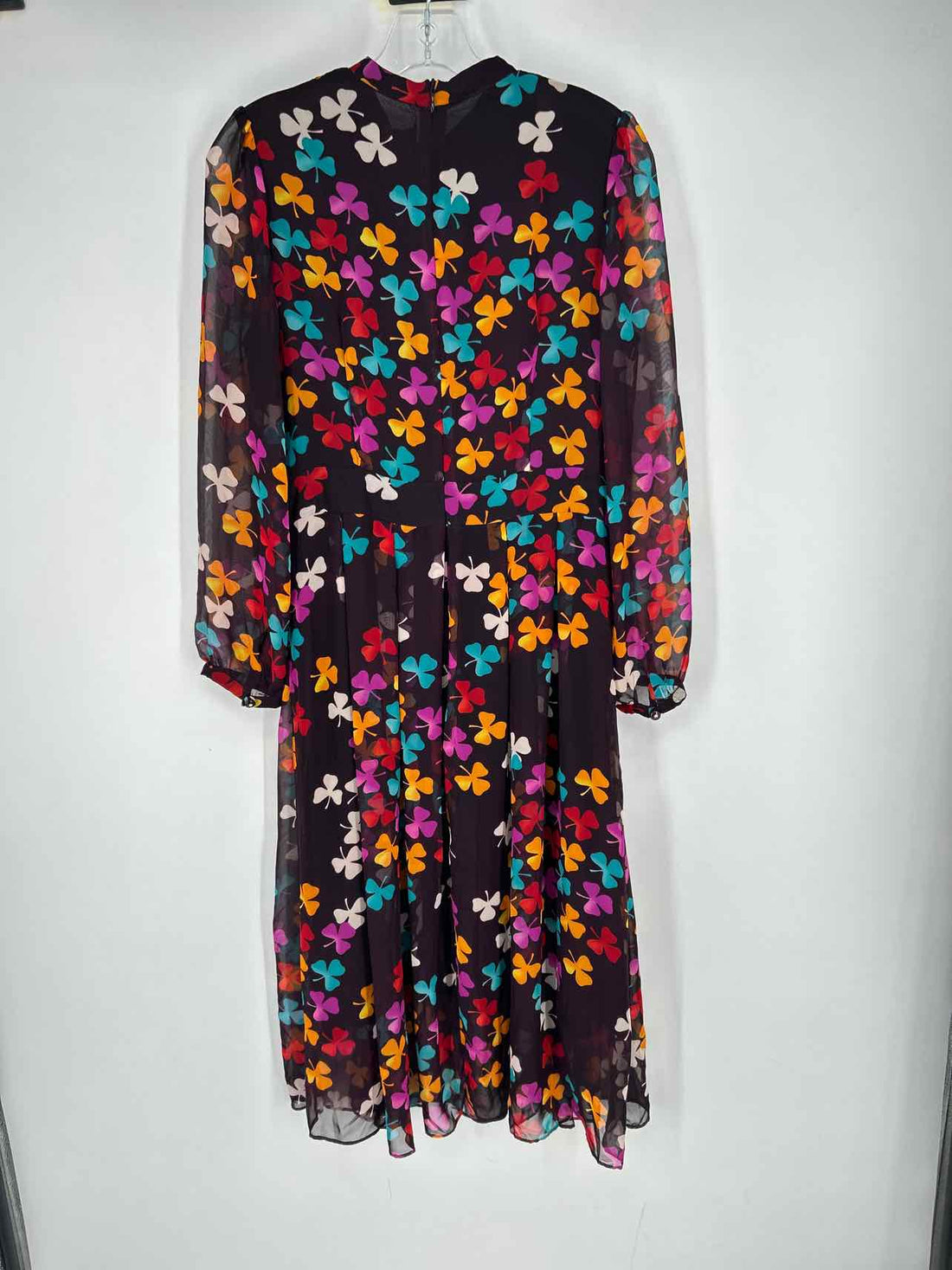 Gyalwana Size 11 Burgandy Print Long Sleeve Dress