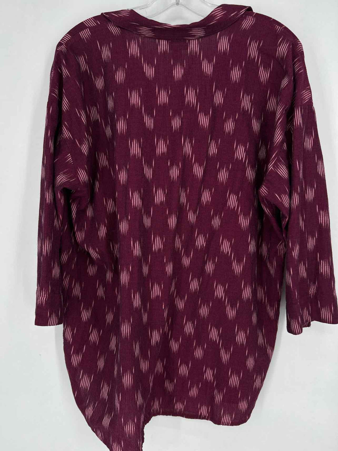 Pure Jill Size M Burgandy Print Long Sleeve