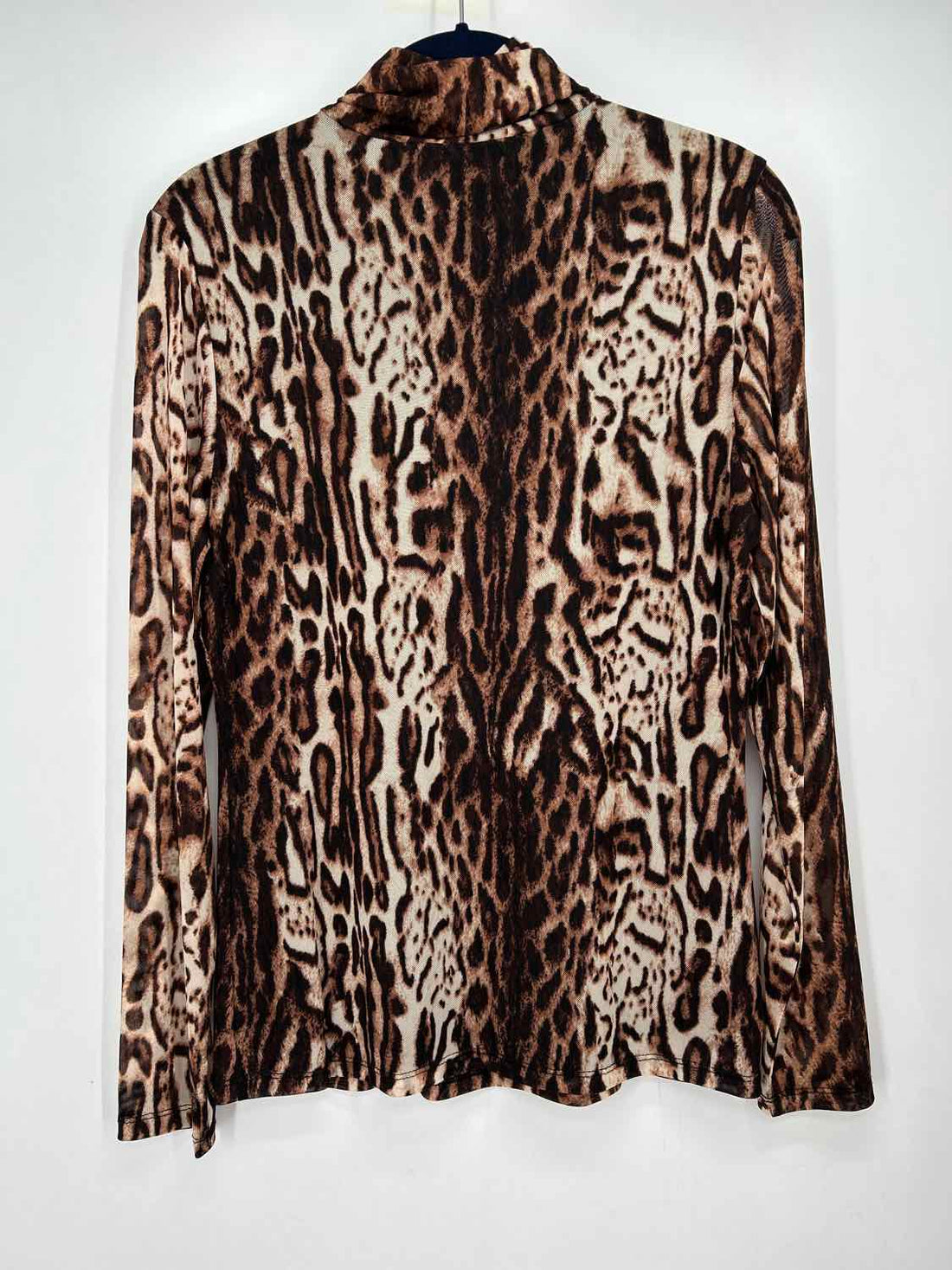 INC Size M Leopard Mesh Long Sleeve