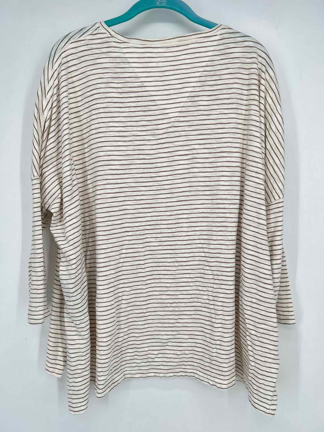 Mersea Size One Size White & Brown Striped Long Sleeve